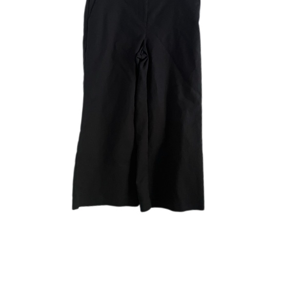 Loft crop wide leg pants, jet black size 6. Flat front with clasps, pockets VGUC - Picture 3 of 8